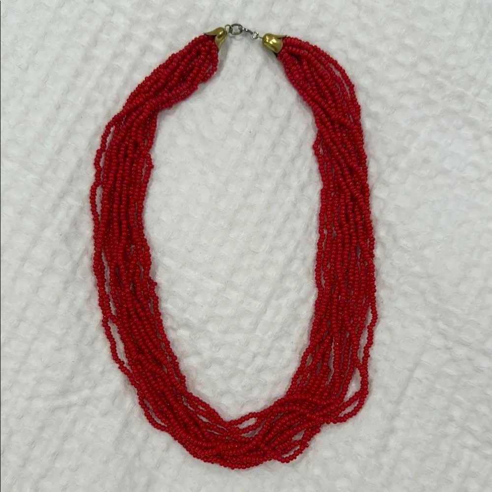 Elegant Red Beaded Necklace
